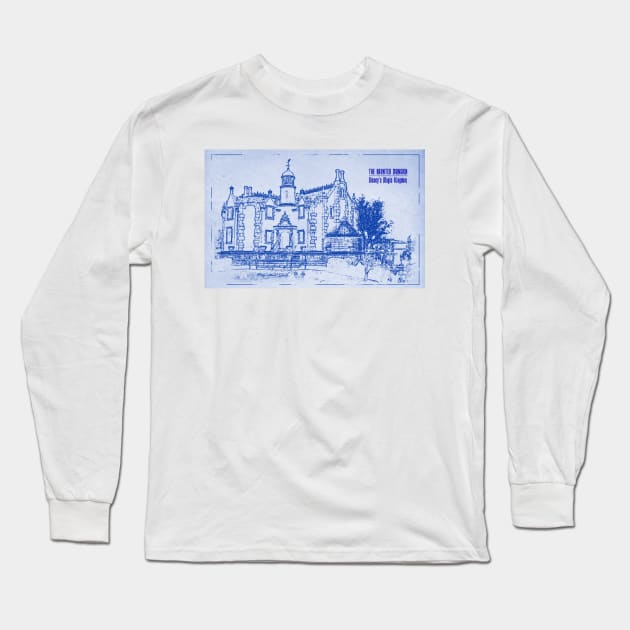 Haunted Mansion Blueprint Long Sleeve T-Shirt by kevfla